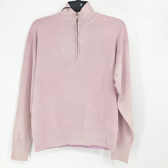 RE/DONE Women's 80s Half Zip Sweatshirt Small Purple 100% Cotton NWT - Picture 5 of 11